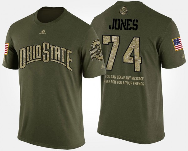 Ohio State Buckeyes Jamarco Jones Men's #74 With Message Military Short Sleeve Camo College Football T-Shirt 2404SMCI0